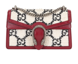 Tweed Medium Dionysus, Fabric/Leather, Red/White, 400249 520981, 3*